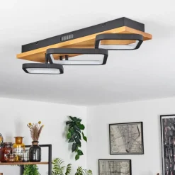 Luminaires Scandinaves-hofstein Plafonnier Pompu LED Noir, 1 lumière