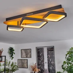 Luminaires Scandinaves-hofstein Plafonnier Pompu LED Noir, 1 lumière