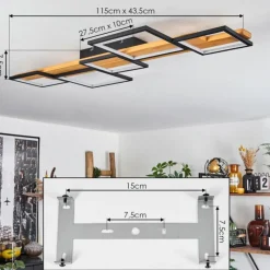 Luminaires Scandinaves-hofstein Plafonnier Pompu LED Noir, 1 lumière