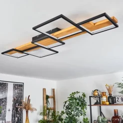 Luminaires Scandinaves-hofstein Plafonnier Pompu LED Noir, 1 lumière