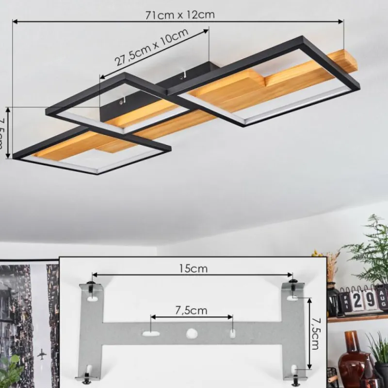 Luminaires Scandinaves-hofstein Plafonnier Pompu LED Noir, 1 lumière