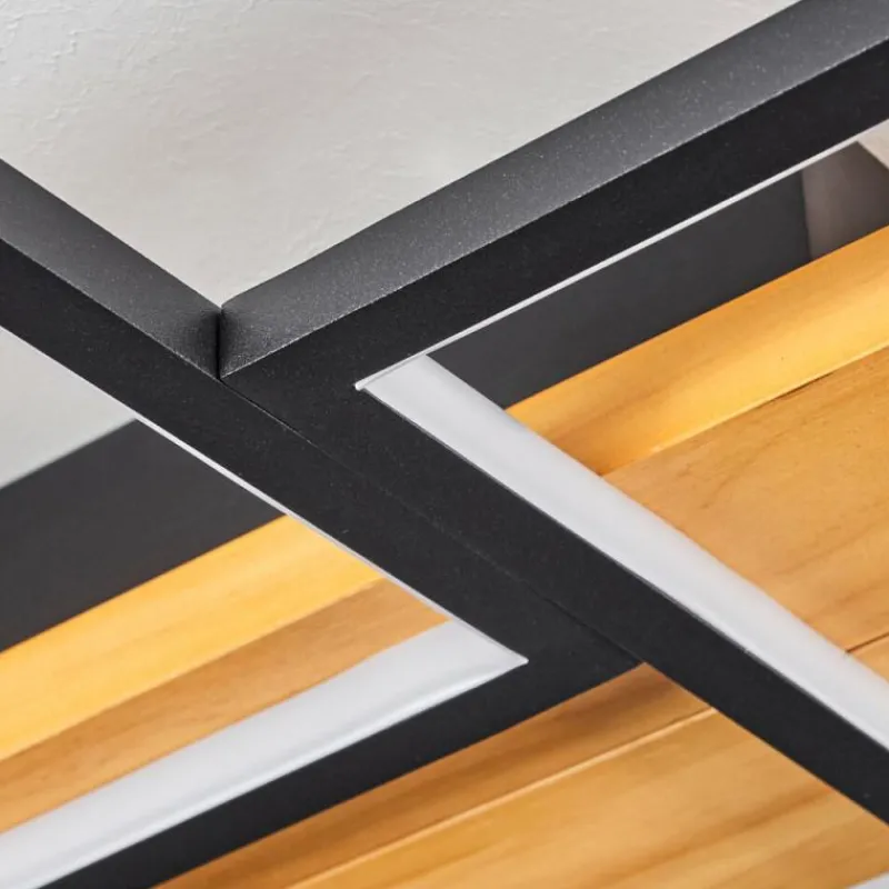 Luminaires Scandinaves-hofstein Plafonnier Pompu LED Noir, 1 lumière