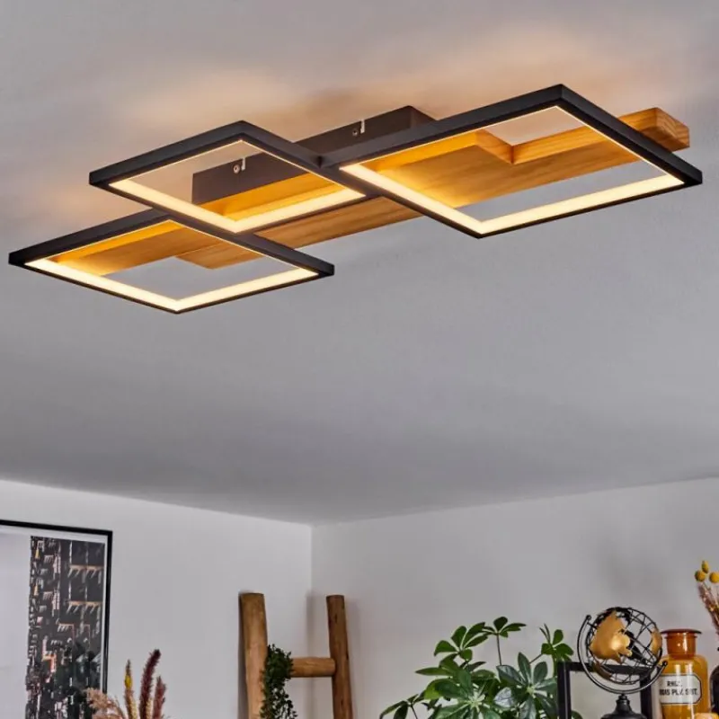 Luminaires Scandinaves-hofstein Plafonnier Pompu LED Noir, 1 lumière