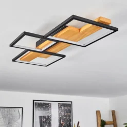 Luminaires Scandinaves-hofstein Plafonnier Pompu LED Noir, 1 lumière