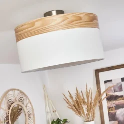 Lampes En Tissu-hofstein Plafonnier Pontresina Nickel mat, 3 lumières