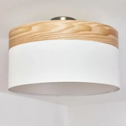 Lampes En Tissu-hofstein Plafonnier Pontresina Nickel mat, 3 lumières