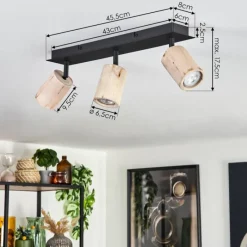 Luminaires Scandinaves-hofstein Plafonnier Postigo Noir, 3 lumières