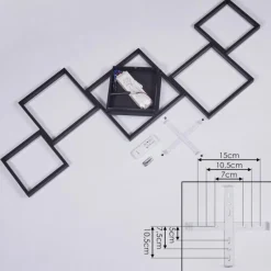 hofstein Plafonnier Pourao LED Noir, Blanc, 1 lumière, Télécommandes