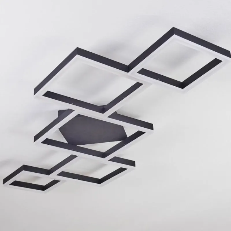 hofstein Plafonnier Pourao LED Noir, Blanc, 1 lumière, Télécommandes