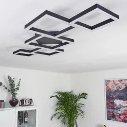 hofstein Plafonnier Pourao LED Noir, Blanc, 1 lumière, Télécommandes