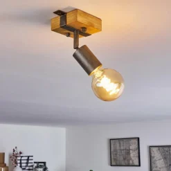 Lampes Vintages & Rétros-hofstein Plafonnier Praia Brun, Gris, 1 lumière