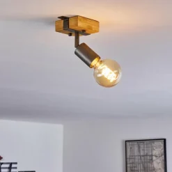 Lampes Vintages & Rétros-hofstein Plafonnier Praia Brun, Gris, 1 lumière