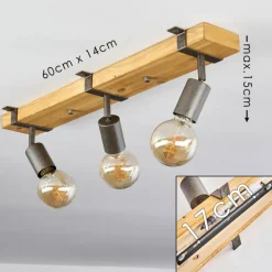 Lampes Vintages & Rétros-hofstein Plafonnier Praia Brun, Gris, 3 lumières