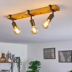 Lampes Vintages & Rétros-hofstein Plafonnier Praia Brun, Gris, 3 lumières