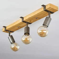 Lampes Vintages & Rétros-hofstein Plafonnier Praia Brun, Gris, 3 lumières