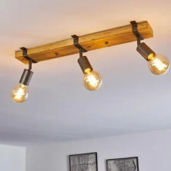 Lampes Vintages & Rétros-hofstein Plafonnier Praia Brun, Gris, 3 lumières