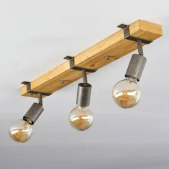 Lampes Vintages & Rétros-hofstein Plafonnier Praia Brun, Gris, 3 lumières