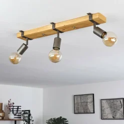 Lampes Vintages & Rétros-hofstein Plafonnier Praia Brun, Gris, 3 lumières