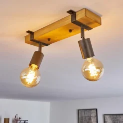 Lampes Vintages & Rétros-hofstein Plafonnier Praia Brun, Gris, 2 lumières