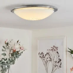 hofstein Plafonnier Pratteln LED Chrome, 1 lumière