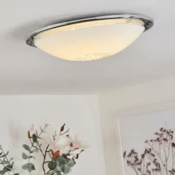 hofstein Plafonnier Pratteln LED Chrome, 1 lumière