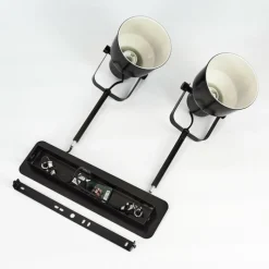 Lampes Industrielles-hofstein Plafonnier Presa Noir, 2 lumières