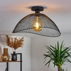 Lampes Vintages & Rétros-hofstein Plafonnier Pucara Noir, 1 lumière