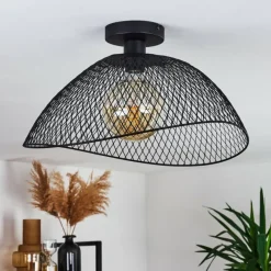 Lampes Vintages & Rétros-hofstein Plafonnier Pucara Noir, 1 lumière