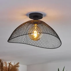 Lampes Vintages & Rétros-hofstein Plafonnier Pucara Noir, 1 lumière