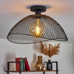 Lampes Vintages & Rétros-hofstein Plafonnier Pucara Noir, 1 lumière