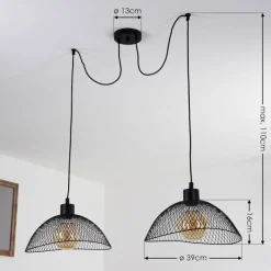 Style Boho-Chic-hofstein Plafonnier Pucara Noir, 2 lumières