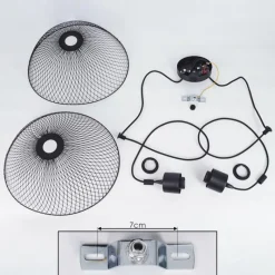 Style Boho-Chic-hofstein Plafonnier Pucara Noir, 2 lumières