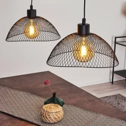 Style Boho-Chic-hofstein Plafonnier Pucara Noir, 2 lumières