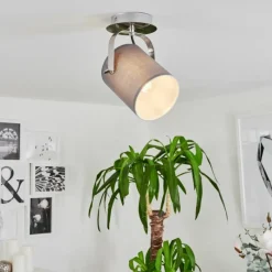 Lampes En Tissu-hofstein Plafonnier Puelches Nickel mat, 1 lumière