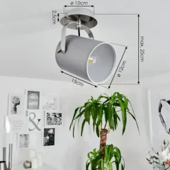 Lampes En Tissu-hofstein Plafonnier Puelches Nickel mat, 1 lumière