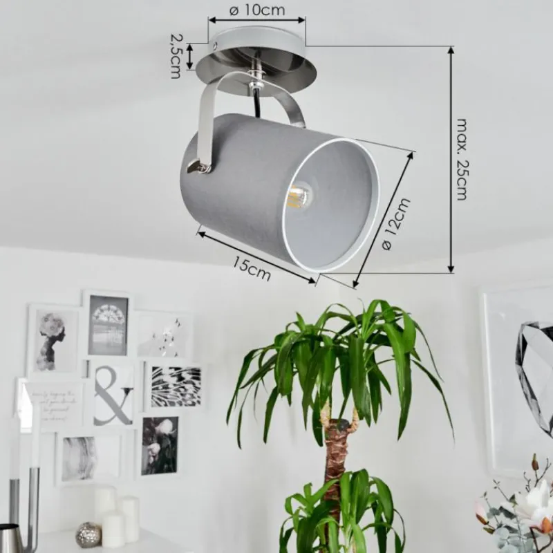 Lampes En Tissu-hofstein Plafonnier Puelches Nickel mat, 1 lumière