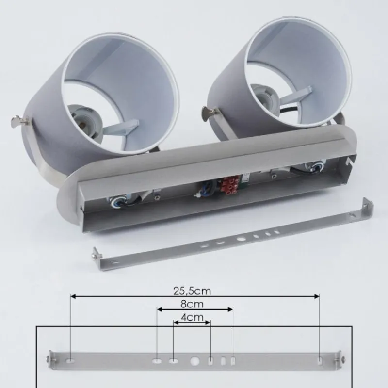 hofstein Plafonnier Puelches Nickel mat, 2 lumières* Spots Et Projecteurs