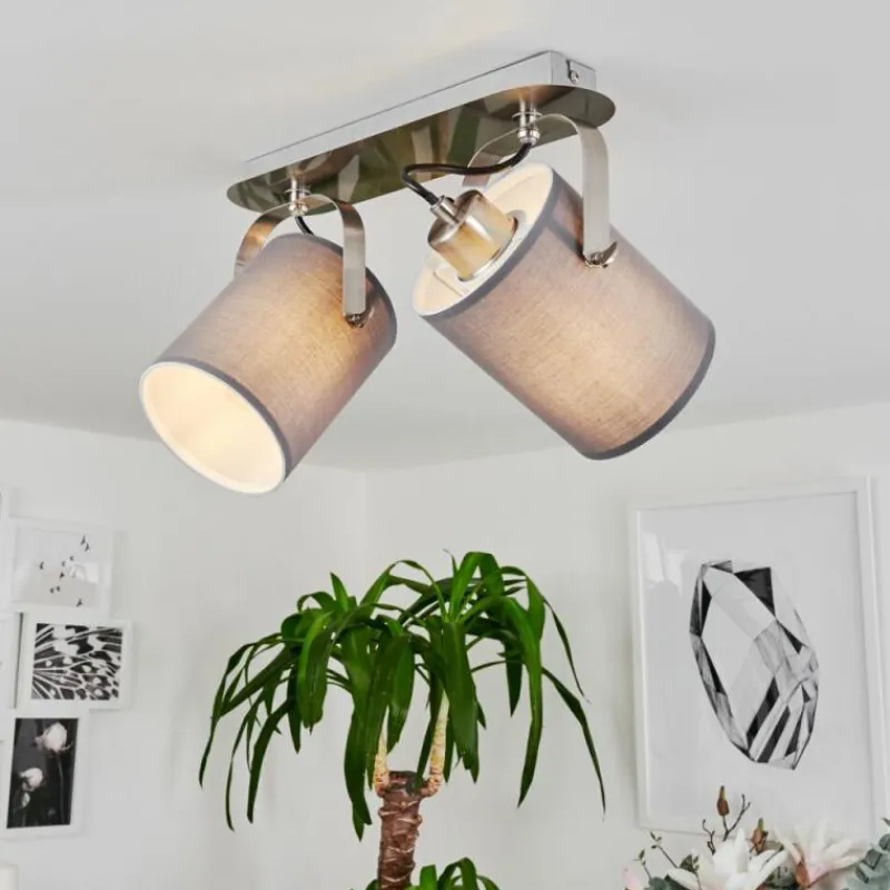 hofstein Plafonnier Puelches Nickel mat, 2 lumières* Spots Et Projecteurs