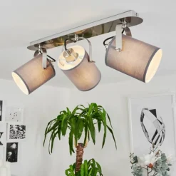 Lampes En Tissu-hofstein Plafonnier Puelches Nickel mat, 3 lumières