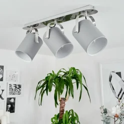 Lampes En Tissu-hofstein Plafonnier Puelches Nickel mat, 3 lumières