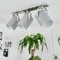 Lampes En Tissu-hofstein Plafonnier Puelches Nickel mat, 3 lumières