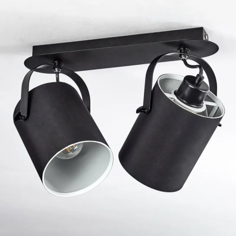 Lampes En Tissu-hofstein Plafonnier Puelches Noir, 2 lumières