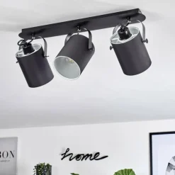 Lampes En Tissu-hofstein Plafonnier Puelches Noir, 3 lumières