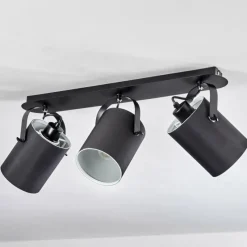 Lampes En Tissu-hofstein Plafonnier Puelches Noir, 3 lumières