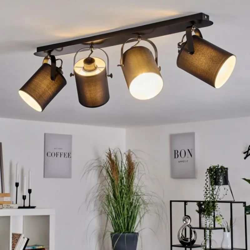 Lampes En Tissu-hofstein Plafonnier Puelches Noir, 4 lumières
