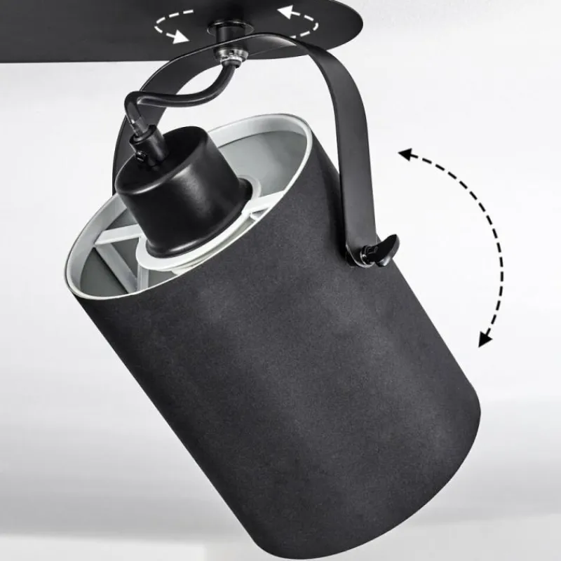 Lampes En Tissu-hofstein Plafonnier Puelches Noir, 4 lumières