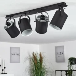 Lampes En Tissu-hofstein Plafonnier Puelches Noir, 4 lumières