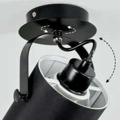 Lampes En Tissu-hofstein Plafonnier Puelches Noir, 1 lumière