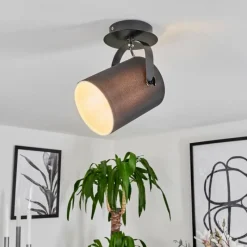 Lampes En Tissu-hofstein Plafonnier Puelches Noir, 1 lumière