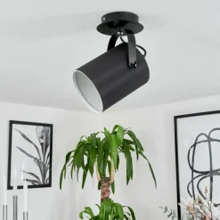 Lampes En Tissu-hofstein Plafonnier Puelches Noir, 1 lumière